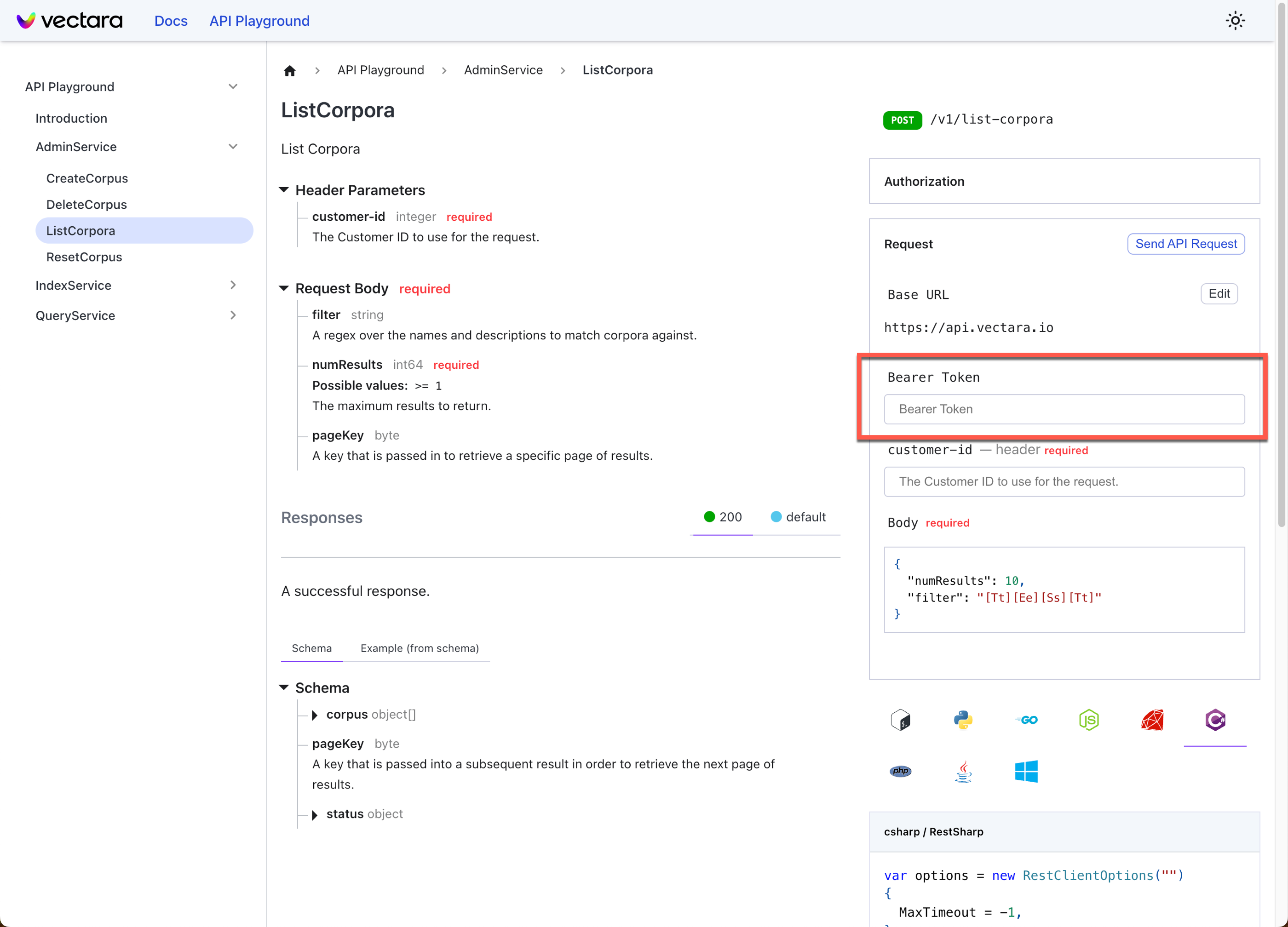 API Playground Example