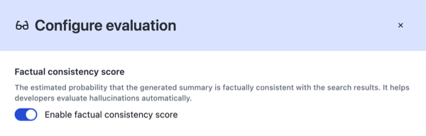 Configure evaluation